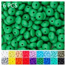 QYDCX Contas de lentilha de silicone faça você mesmo, 6/30/50/100/1800 peças, 12 mm, 30 cores, cordão faça você mesmo e contas acessórias