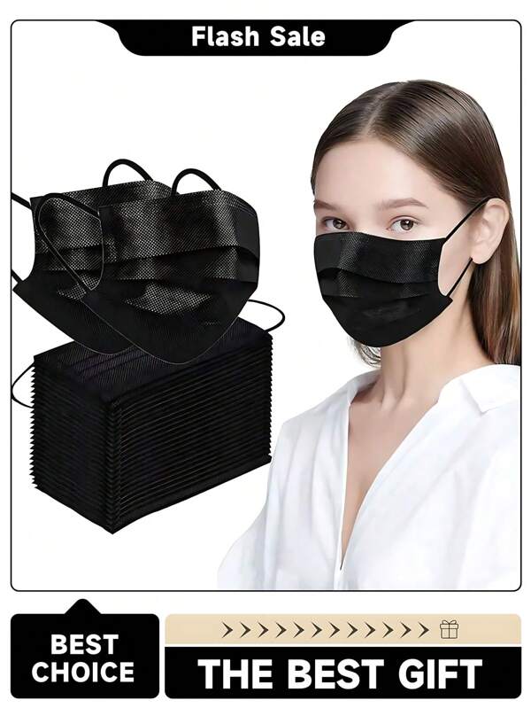 300 unidades Máscaras faciales desechables, disponibles en una variedad de colores, suaves en la piel, cubierta facial de 3 capas con lazos elásticos para las orejas - ¡Perfecto para el hogar, la escuela, la oficina, exteriores y camping!
