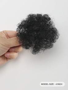 1个/2个迷你蓬松发髻发夹 - 手工制作，卷曲蓬松造型，适合女孩，是生日派对、礼物和日常装扮的完美之选，黑色耐高温合成发饰，派对发饰，时尚盘发配饰，牢固贴合设计，发饰 - 自然黑 - 查看 3