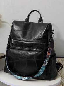 LECEY Mochila vintage marrón de gran capacidad, con diseño minimalista y anti-robo, de estilo callejero elegante para damas