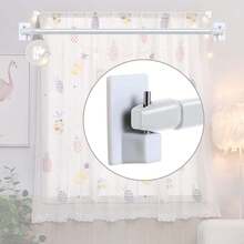 Adhesive Curtain Hooks, No Drilling Plastic Curtain Rod Brackets, No Drilling Curtain Hooks For Curtains, Curtain Rods, Kitchen, Bathroom (White),Bathroom Decor,Bathroom Accessories,Home Decor,Room Decor,Wall Decor,Bathroom Organizer,Bathroom Organization And Storage,Storage Organizer. - Multicolor - View 7