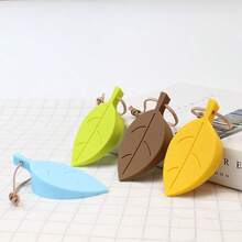 1 Stück / 4 Stücke Silikon Blatt-förmiger Türstopper, mit Seil am Schweif zum leichten Aufhängen, verhindert Einklemmen der Hand und automatisches Zufallen der Tür. Silikon wasserdicht, geeignet für Wohnzimmer- und Badezimmertüren. - Braun - Übersicht 3