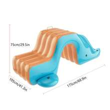 1 件 PVC 充气泳池滑梯，适用于 1.8 米以上大型充气泳池，耐用防漏巨型充气水滑梯，适用于水上乐园，便携式户外家庭游泳池充气滑梯