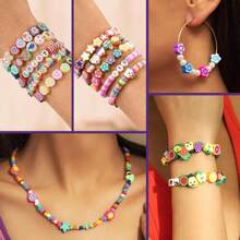 28 Colors Flat Round Polymer Clay Beads Craft Kit For Jewelry Making, Clay Spacer Beads For Bracelet, Necklace, Earring DIY, Suitable For Children And Adults, Includes Alphabet Beads