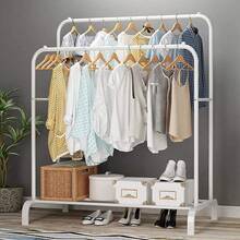 Heavy Duty Double Clothes Rail Hanging Rack Garment Display Stand Storage Shelf - White - View 7