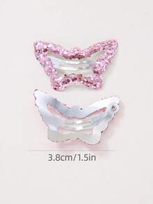 Set de 30 piezas de pinzas para el cabello con mariposas de lentejuelas brillantes y coloridas, lindos pasadores de princesa para el cabello, accesorios para el cabello y flequillo, aptos para uso diario - Multicolor - Ver 3