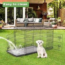 BestPet 24,30,36,42,48 Inch Dog Crates For Large Dogs Folding Mental Wire Crates Dog Kennels Outdoor And Indoor Pet Dog Cage Crate With Double-Door,Divider Panel, Removable Tray (Black, 48") - 黑色 - 查看 6