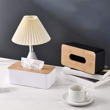 25x13cm Square Rectangular Imitation Wood Tissue Box Simple Style Detachable Plastic Tissue Holder Dispenser For Bathroom Living Room Office - Multicolor - View 5
