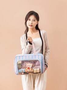 1pc Transparent Travel Makeup Bag, Dopamine Swim Bag With Dry & Wet Separation, Large Capacity Toiletry Bag, Waterproof Gym Bag, PVC & PU Leather - Multicolor - View 8