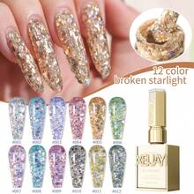 XEIJAYI XEJAYI 15ml 凝胶指甲油，UV LED 可卸甲胶，半永久，DIY 沙龙级美甲凝胶，适合春夏 - 銀色 - 查看 2