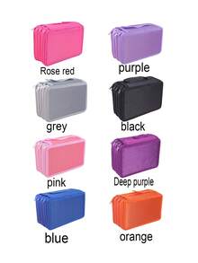 1个4层72格创意铅笔盒，大容量彩色铅笔收纳文具盒，水彩笔、记事本、数字笔、中性笔收纳时尚铅笔盒，送给朋友的礼物，返校季，学习用品，铅笔袋，书包 - 彩色 - 查看 3