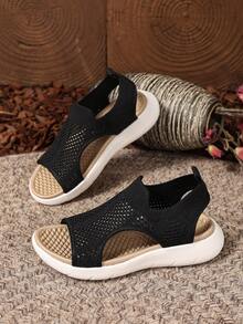 Sandali piatti da donna novità estate 2025, sandali da donna slip-on, scarpe casual versatili e alla moda per donne, sandali piatti da donna da esterno e spiaggia, sandali da donna per vacanze, semplici sandali da studente per donne, sandali sportivi da donna - nero - Visualizzare 6