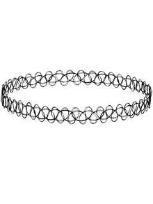 纹身颈链 - 90 年代颈链 女士项链 - 2000 年代黑色颈链 彩虹颈链 - 蝴蝶阴阳独角兽 彩虹吊饰 - 彩色弹力项链