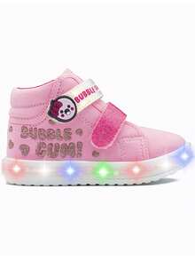 Tenis Bota Luces Led Bubble Gummers Niña Diseño Chic Materiales Ligeros y Cómodos Para Uso Diario - Rosa - Ver 3