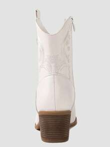 GLOBALWIN Women's The Western Wear Fashion Cowboy Cowgirl Free Birds Country Concert Disco Outfits Low Heel Walking Boots For Ladies Fall Boots Halloween Season - 白色 - 查看 5