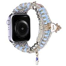 1 Pieza Correa de mujer bohemia colorida con cuentas, pulsera estilo brazalete, compatible con 38/40/41/42/44/45/49mm, se adapta a Ultra/SE/8/7/6/5/4/3/2/1