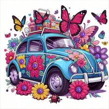 1pc Unique Creative Hand/Planet/Floral/Car & Butterfly/Diamond Shaped 5D Diamond Painting Kit With Special Round Crystal - Frameless Mosaic Art Home Decor, Suitable For Personal Use And Gifts