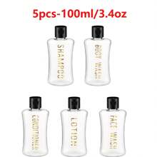 15/5/10pcs Travel Bottles With Flip Cap Clear Plastic Travel Size Containers Portable Leak Proof Squeeze Bottle Refillable Empty Cosmetic Containers For Liquid Shampoo Lotion Equipped With Waterproof Labels Very Easy To Pack And Travel Thanksgiving, Halloween, And Christmas Are Applicable