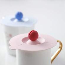 4/1pc High-Quality Cup Lids With Spoon Clip, Round Silicone Cup Lid, Tea Cup Lid, Water Cup Lid, Mug Lid, Dust-Proof And Leak-Proof Seal, Keeps Drinks Fresh