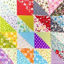 200 piezas, set de tela de retazos pre-cortada de 10 X 10 X 14 cm con patrón triangular en serie de colores, adecuado para diversas festividades, manualidades DIY, scrapbooking, costura, elaboración de muñecas, proyectos de artesanía, ideal para principiantes