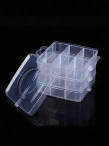 1 Stück Multi-Zweck transparente Kunststoff Aufbewahrungsbox, tragbare abnehmbare Handaufbewahrungsbox mit drei Ebenen, Handwerksaufbewahrungsbox, verwendet zum Aufbewahren von Ohrringen, Ringen, Halsketten, Schmuck, Kosmetika, Haraccessoires, Nagelwerkzeuge, Nagel-Accessoires, Schmuckdekoration und -aufbewahrung, kleine Gegenstände oder Verschiedenes für Schreibtischorganisation, Geschenke für Frauen, Reiseaufbewahrungsorganizer Reisenotwendigkeiten Geschenk Schulanfang