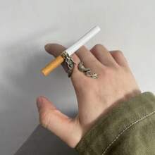 1 pièce Anneau porte-cigarette, Bague à fumer, Cadeau créatif de décoration, Anneau porte-cigarette en forme de dragon féroce