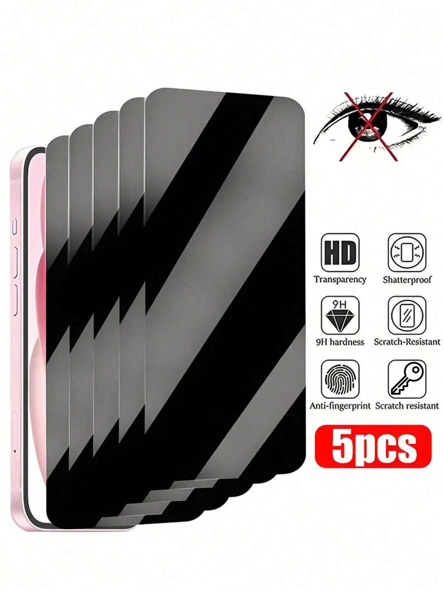 5 Packs Tempered Glas Cren Protectors Compatible With Iphone 11/12/13/14/15/16 Pro Max- Glossy Prvacy Screns, HD Clarty, Ant-Scratcth, Ant-Fingerpnnt 9H Hardness FullCoverage Gift For Birthday, Family, Friends Tempered Glass, Anti-Spy, Phone Screen Protector, Phone Accessories