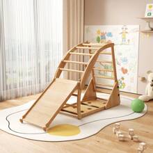 Multifunktionales In-1-Klettergerüst aus Holz – mit Rutsche, Klettermodulen, Holzleiter, Kletterbogen, Schiffsschaukel und Zelt – lässt sich in zahlreiche Formen verwandeln für kreatives Spielen und Trainieren