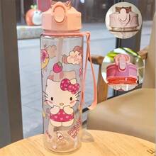 Sanrio (Authorized) Sanrio Hello Kitty Kuromi Melody Jade Guigou 800ml/27 Oz Cartoon Transparent Sports Water Bottle, Leak Proof, Portable, Drop Proof, Comes With Pop Up Lid, Suitable For Exercise, Slow Running, Gifts For Her, Birthday Gifts, Graduation Season, Summer Travel Accessories, Etc