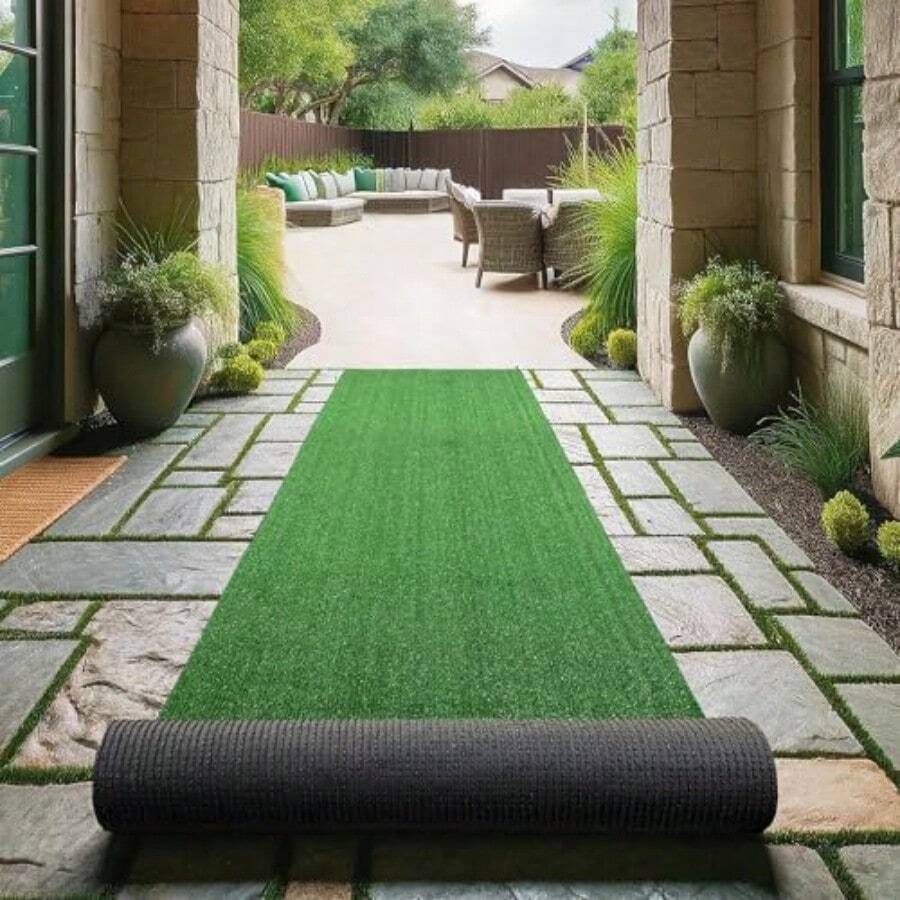 Artificial Grass Turf 22 X 7' Indoor Outdoor Faux Grass Rug With ...