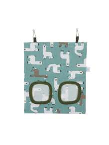 1 pièce Sac d'alimentation suspendu, sac à foin pour cochon d'Inde, distributeur de nourriture pour petit animal, 2 trous/3 trous, conteneur, support, accessoires de cage, pochette d'alimentation en herbe sèche pour lapin, petit animal, sacs de rangement de nourriture, fournitures multifonctionnelles pour cochon d'Inde