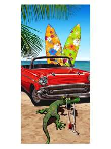 Dickhandtuch aus Frottee, hochabsorbierend, Strandtuch, Erwachsenen-Badetuch mit Digitaldruck, schnelltrocknend, Strandutensilien, Strandaccessoires, Schwimmhilfe