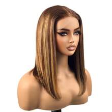 200% Density Glueless Wigs Human Hair Pre-Plucked Ombre Highlight Short Bob Wig Human Hair For Women 4*4 5*5 13x4 13x6 Straight Lace Front Wigs Human Hair Ready To Wear For Woman