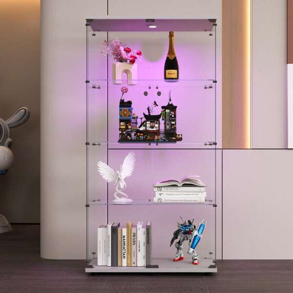 Vitrina de cristal, vitrina de cristal moderna, vitrina de ESG para libros coleccionables