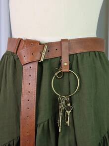 1 Set Magic Key, Gringotts Bank Vault Key With Medieval Vintage PU Leather Keychain, Viking Cosplay Prop, LARP (Live Action Role-Playing) Accessory - A - View 12