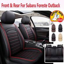 Car Seat Covers Full Set, 2pcs Front Seat Covers For Subaru BRZ For Subaru Crosstrek 2024 For Subaru Foreste Impreza WRX Car Seat Cover, Car Seat Protector Waterproof, PU Leather Car Seat Cushion Breathable Waterproof Full Wrapping Edge Seat Covers/Beige-2pcs Front Only