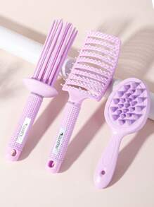 3pcs Air Volume Hair Styling Comb, Curly Hair BrushFluffy,2 In 1 Shampoo Brush,Curling Roll Brush For Natural Volume & Curls, Lightweight Root Lift Comb For Women Girls, 17-Tooth Curly Hair Brush For Quick Blow Drying, Anti-Static Hair Tool For Salon Or Home Use,Hair Curling Roll Brush For Root Lift & Styling, Lightweight Anti-Static Hair Tool For Women Girls, Air Volume Comb Adds Bounce & Natural Curl