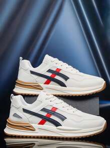 Zapatos versátiles para patinaje del otoño 2025 para hombres, zapatillas deportivas casuales de malla, zapatillas chunky y gruesas para correr, zapatos deportivos de malla transpirable y de moda para hombres