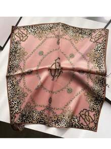 1 Peça Bandana Feminina Estampa de Corrente Retrô Multicolorida, Lenço Versátil, Adequado para Viagem, Festa e Lenço Elegante, Faixa de Cabeça, Lenço Quadrado