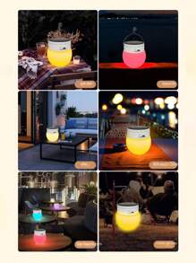Outdoor Lantern, Waterproof, 4 Lighting Modes, USB Rechargeable & Solar Powered, Battery Powered Camping Light For Indoor & Outdoor Decoration - House, Patio, Balcony, Bar