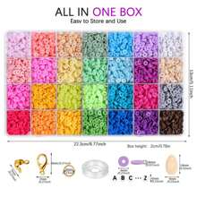 28 Colors Flat Round Polymer Clay Beads Craft Kit For Jewelry Making, Clay Spacer Beads For Bracelet, Necklace, Earring DIY, Suitable For Children And Adults, Includes Alphabet Beads