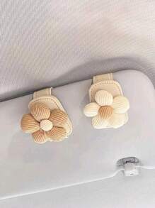Blumen Auto Brillen Clip Brillenhalter Sonnenblenden Clip Multifunktional Kartenklemme Aufbewahrungsklemme für Auto für Frauen Aufbewahrungsorganizer Reiseaccessoires Schulanfang Studentenwohnheim Aufbewahrung