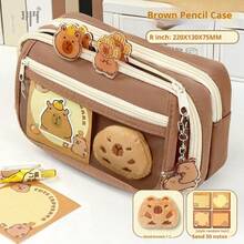 226pcs/Set Large Capacity Pencil Case, Cute Capybara Design, Transparent Stationery Pouch, High Cost-Effective Study Supplies, INS Style,Back To School,Bag