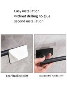 1pc Gold Toilet Paper Holder Bathroom Tissue Storage Rack Stainless Steel Paper Towel Hanger Back To School