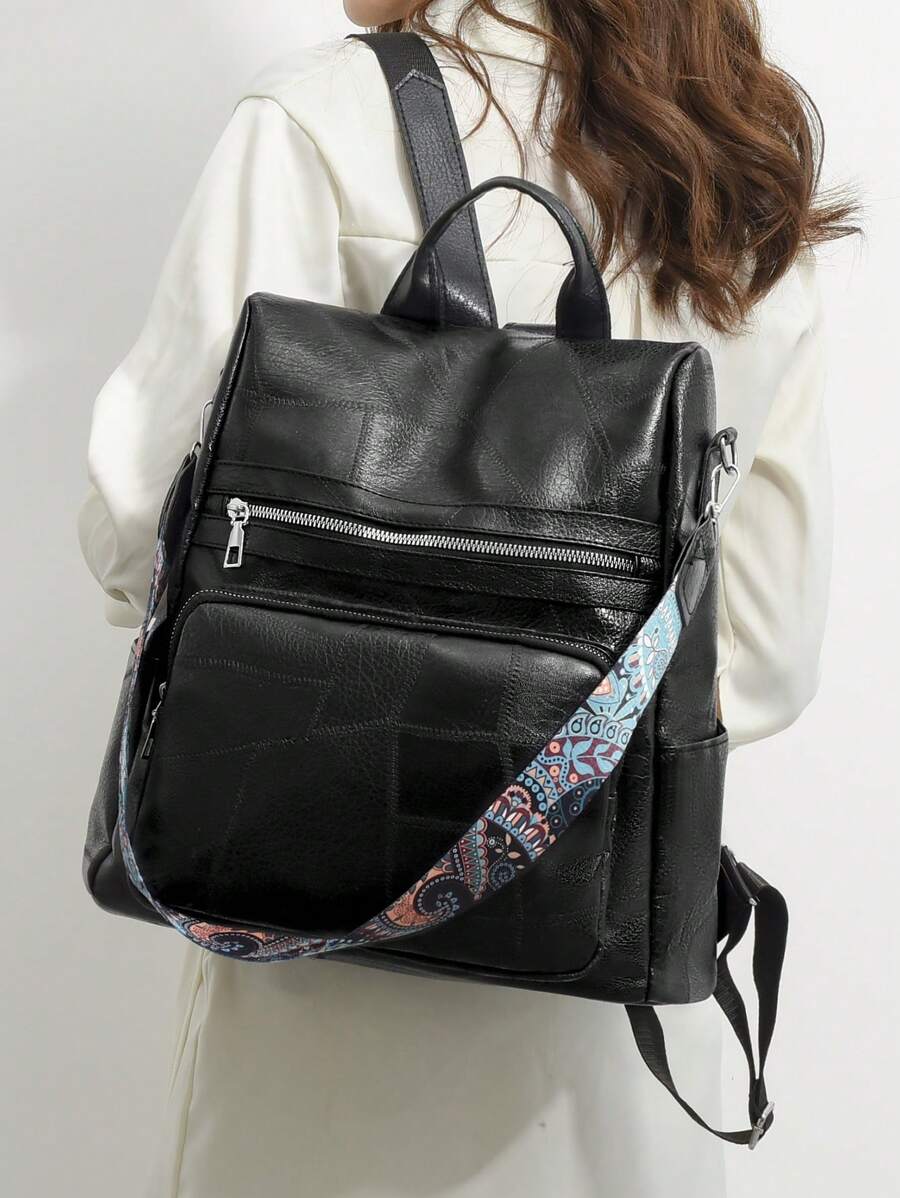 LECEY Mochila vintage marrón de gran capacidad, con diseño minimalista y anti-robo, de estilo callejero elegante para damas