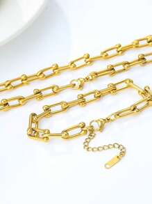 Titanium Steel Necklace, Fashionable And Versatile, Hiphop Inspired U-Shaped Design, Durable Color-Fast, Couples Bracelet
