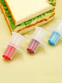 1 件可重复使用的纸杯蛋糕衬垫和填充工具、蛋糕烘焙工具、厨房用品 - 紅色 - 查看 2