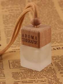 10pcs Customized Text Rectangular Glass Perfume Bottles, Square Shaped Car Fragrance Bottle Empty, Car Accessories