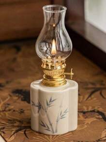 1Pc Ceramic Kerosene Lamp Tea Ceremony Atmosphere Candle Old Butter Lighting Decoration(Without Lamp Oil)
