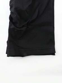 TNTOR Pantalones cortos deportivos de diario de unicolor para mujer de talla grande, shorts ajustados elásticos de yoga transpirables, shorts de compresión de cintura alta que levantan el trasero, color negro para entrenamiento y ejercicio, con absorción de humedad